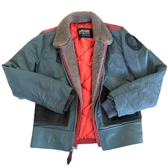 Schott - Limited Edition Intermediate MA-1 Flight Jacket in Green & Red - Picture 1 of 10